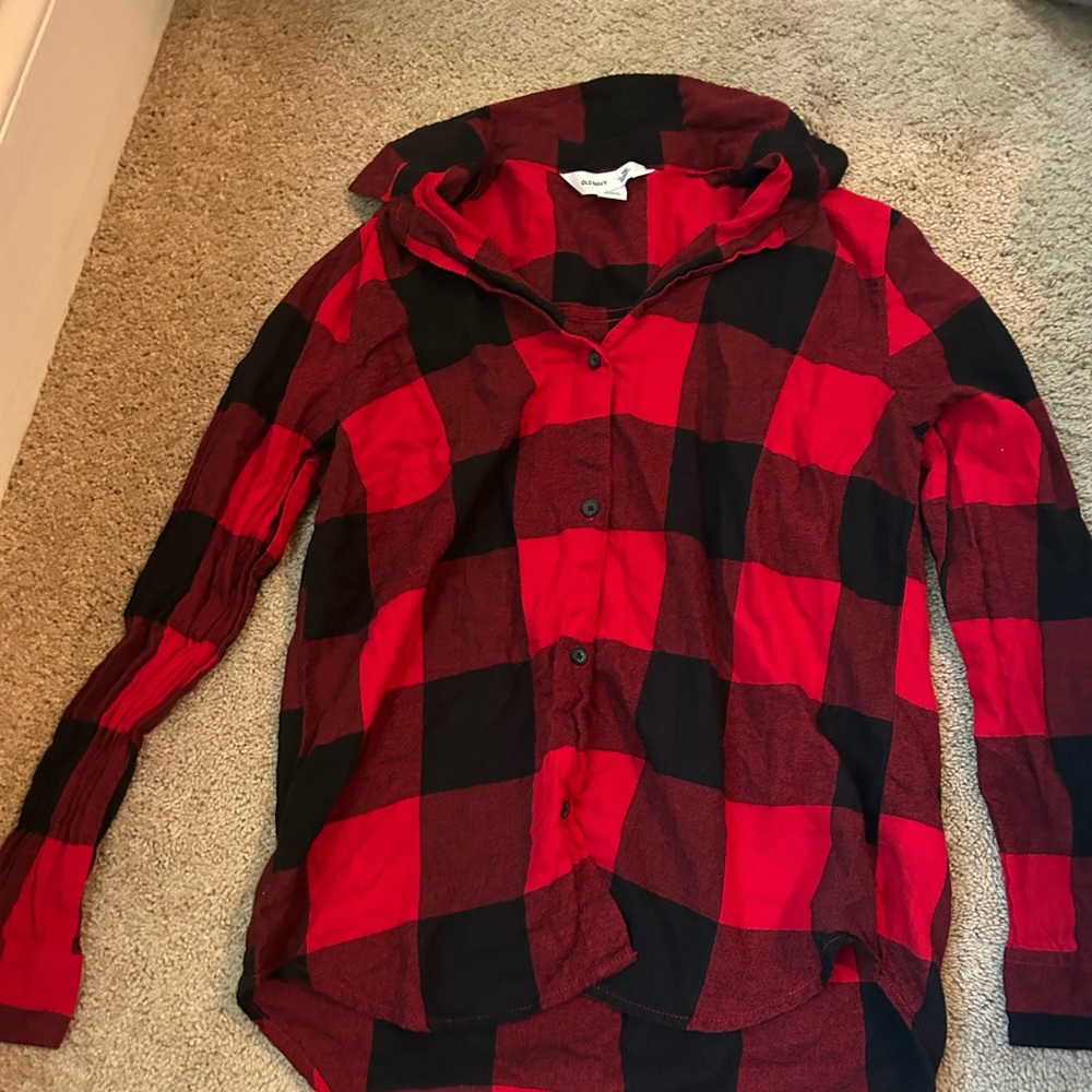 plaid sleepwear shirt